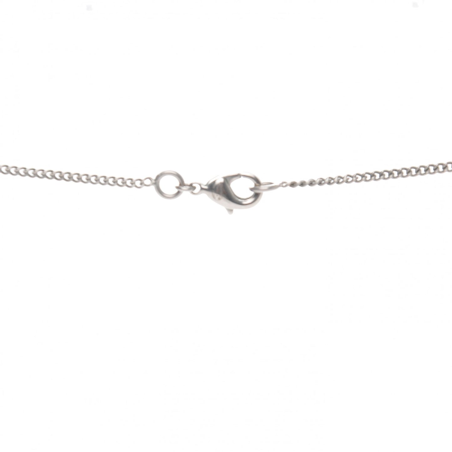 Enamel CC Drop Necklace Ruthenium Black