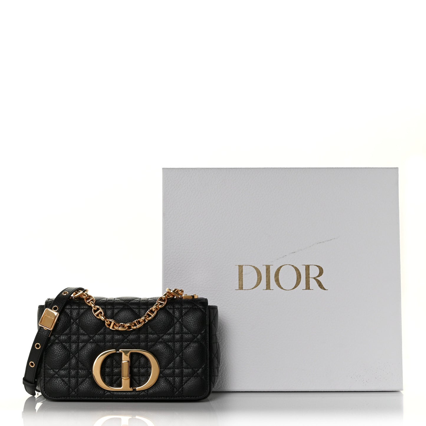 Calfskin Cannage Small Caro Bag Black