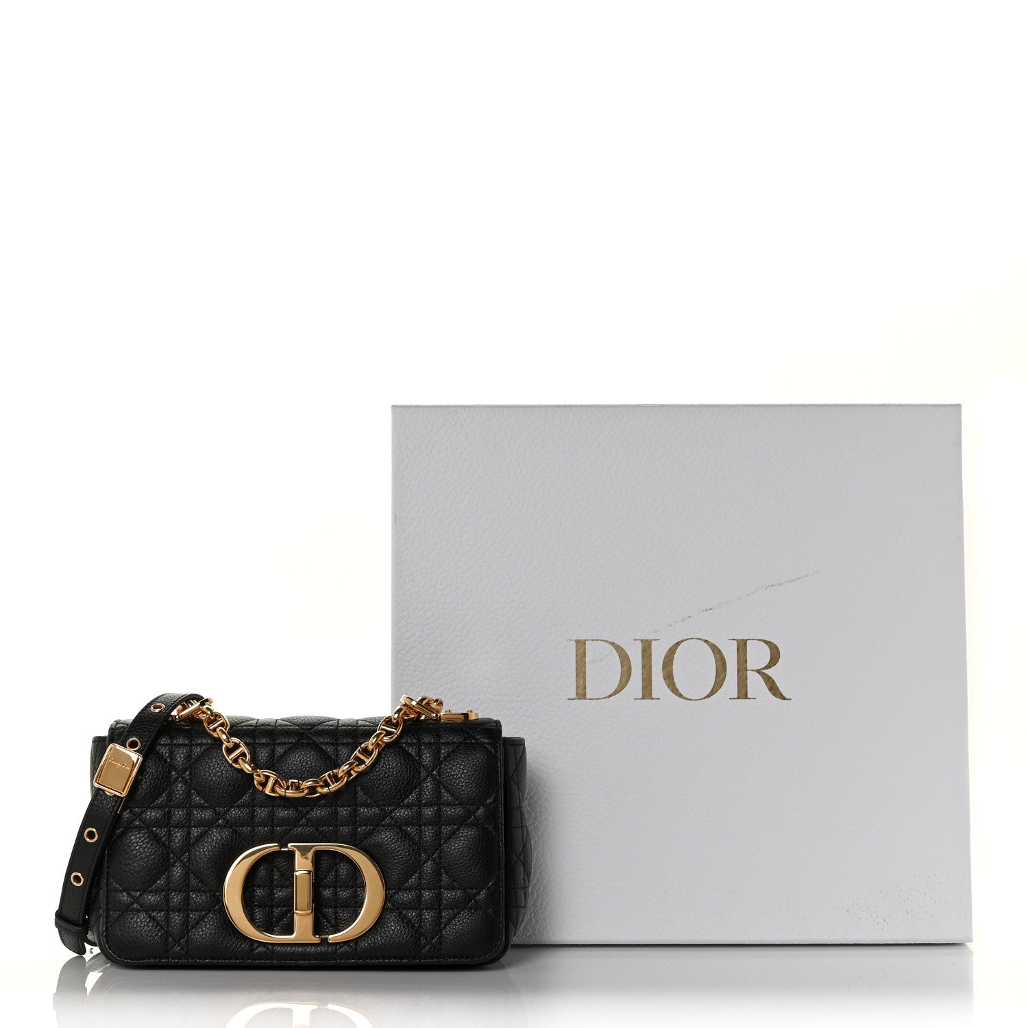 Christian Dior Calfskin Cannage Small Caro Bag Black 10 of 10