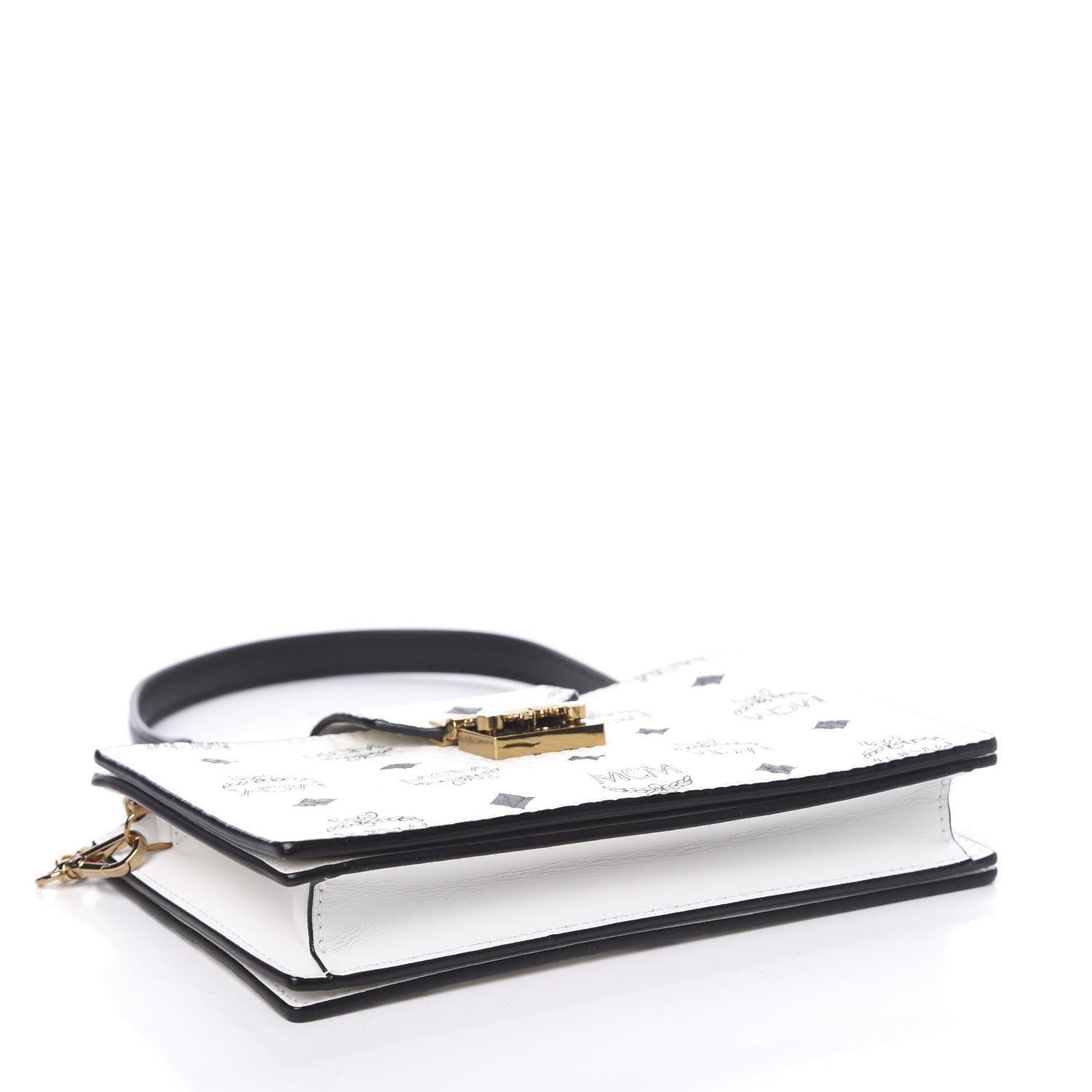 MCM Visetos Small Patricia Chain Wallet White 4 of 11