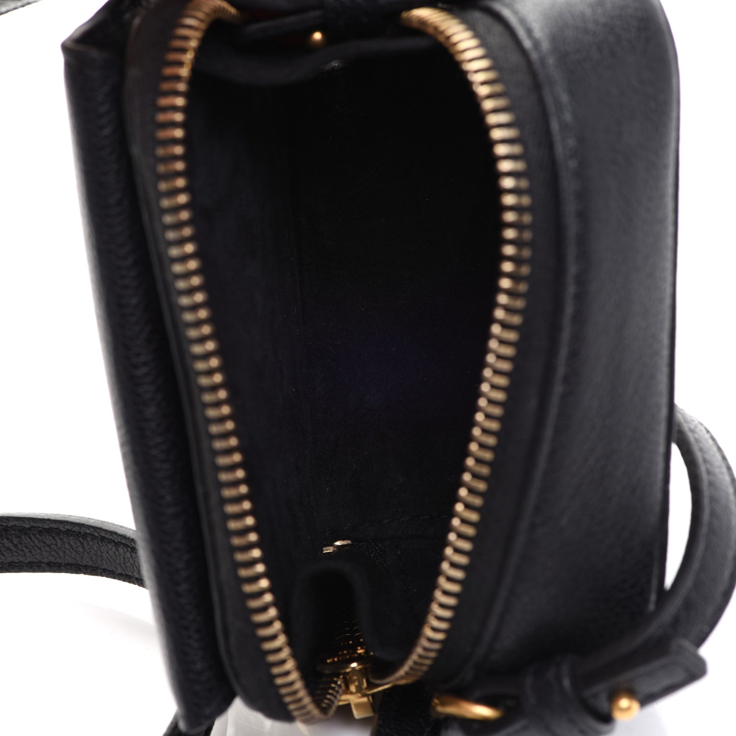 Goatskin Mini Saddle Pouch Black