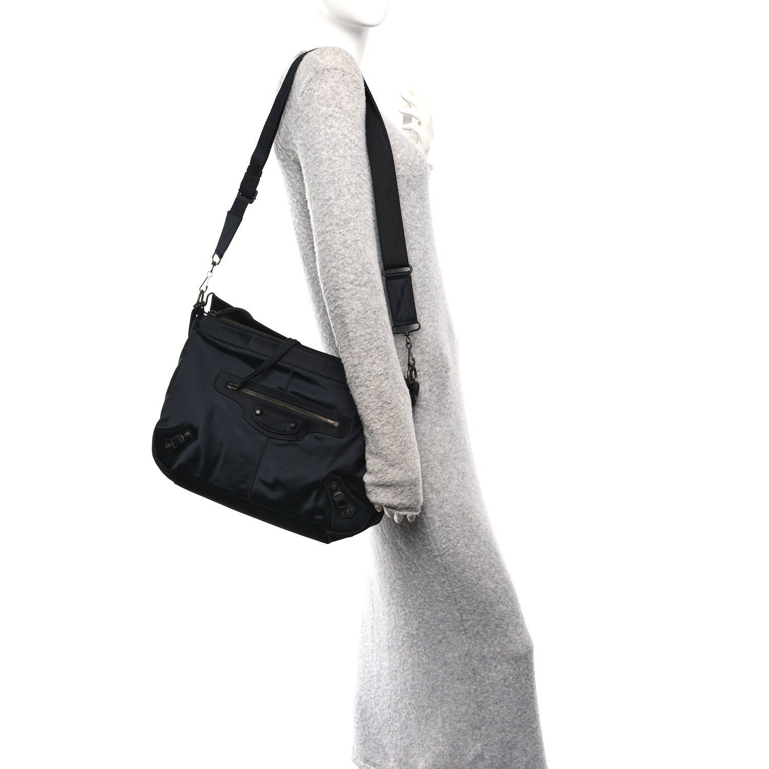 Balenciaga Nylon Medium Le City Moto Black 2 of 13