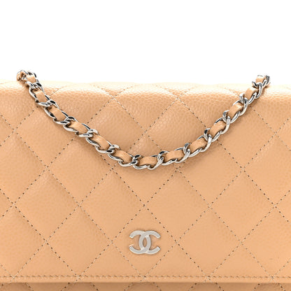 Chanel Caviar Quilted Wallet On Chain WOC Beige 9 of 13