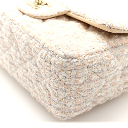 Chanel Tweed Quilted Mini Rectangular Flap Beige 10 of 10