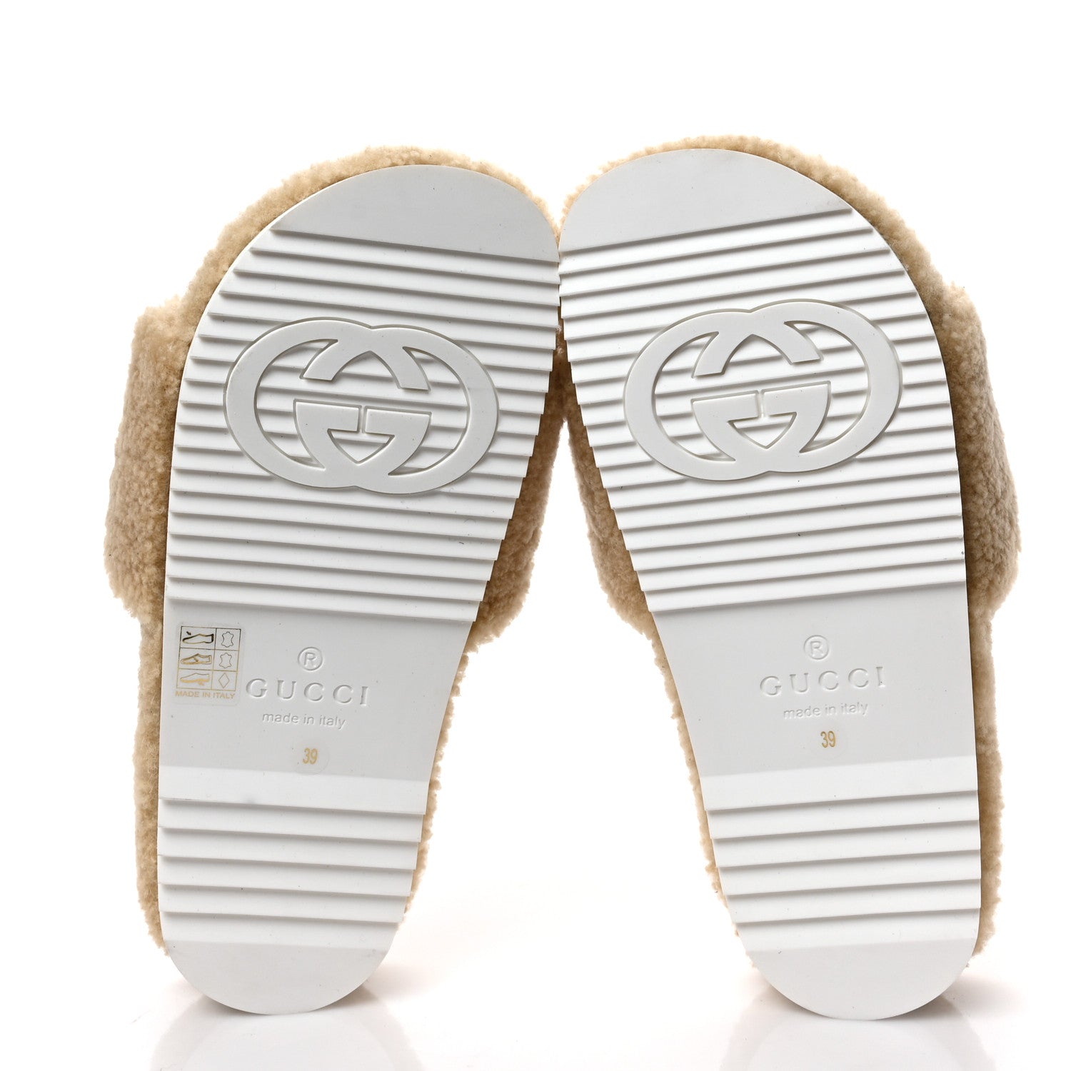 Gucci Merino Interlocking G Slide Sandals 39 Butterscotch Cocoa 5 of 9