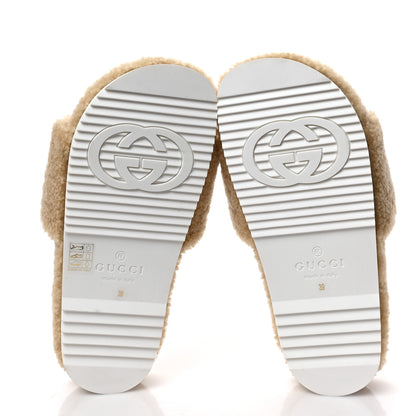 Gucci Merino Interlocking G Slide Sandals 39 Butterscotch Cocoa 5 of 9