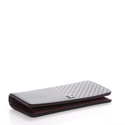 Chanel Caviar Chevron Quilted Yen Wallet Black 4 of 9