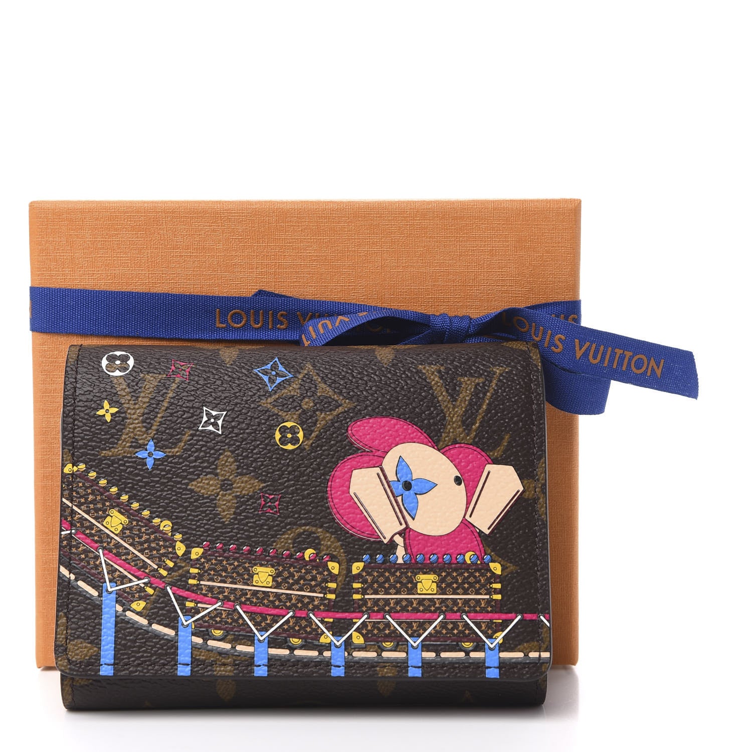 Louis Vuitton Monogram 2020 Christmas Animation Roller Coaster Victorine Wallet Pivoine 8 of 8