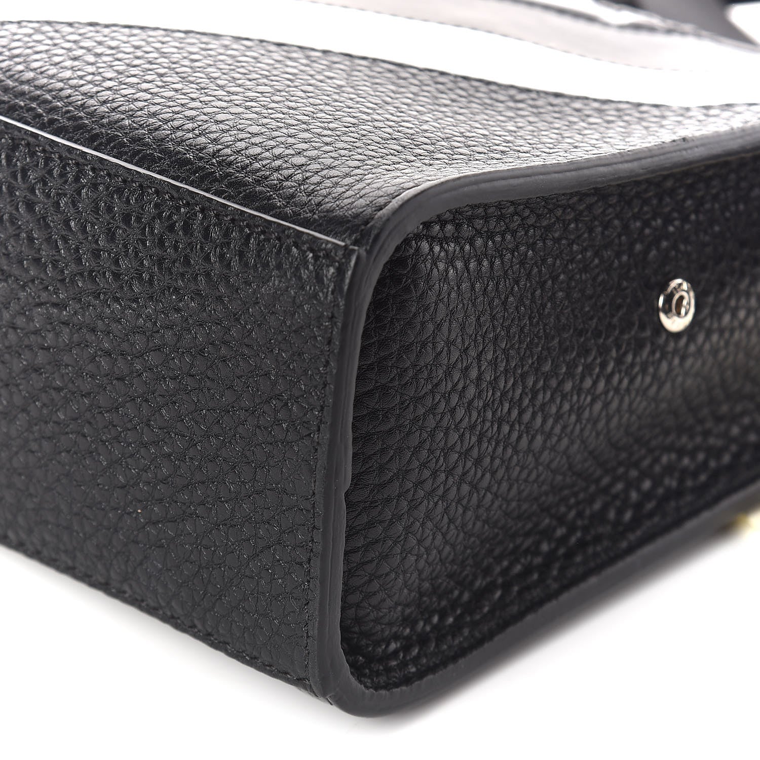 Fendi Cuoio Romano FF 1974 Embossed Stripes Mini Lui Bag Black Sunflower White 8 of 8