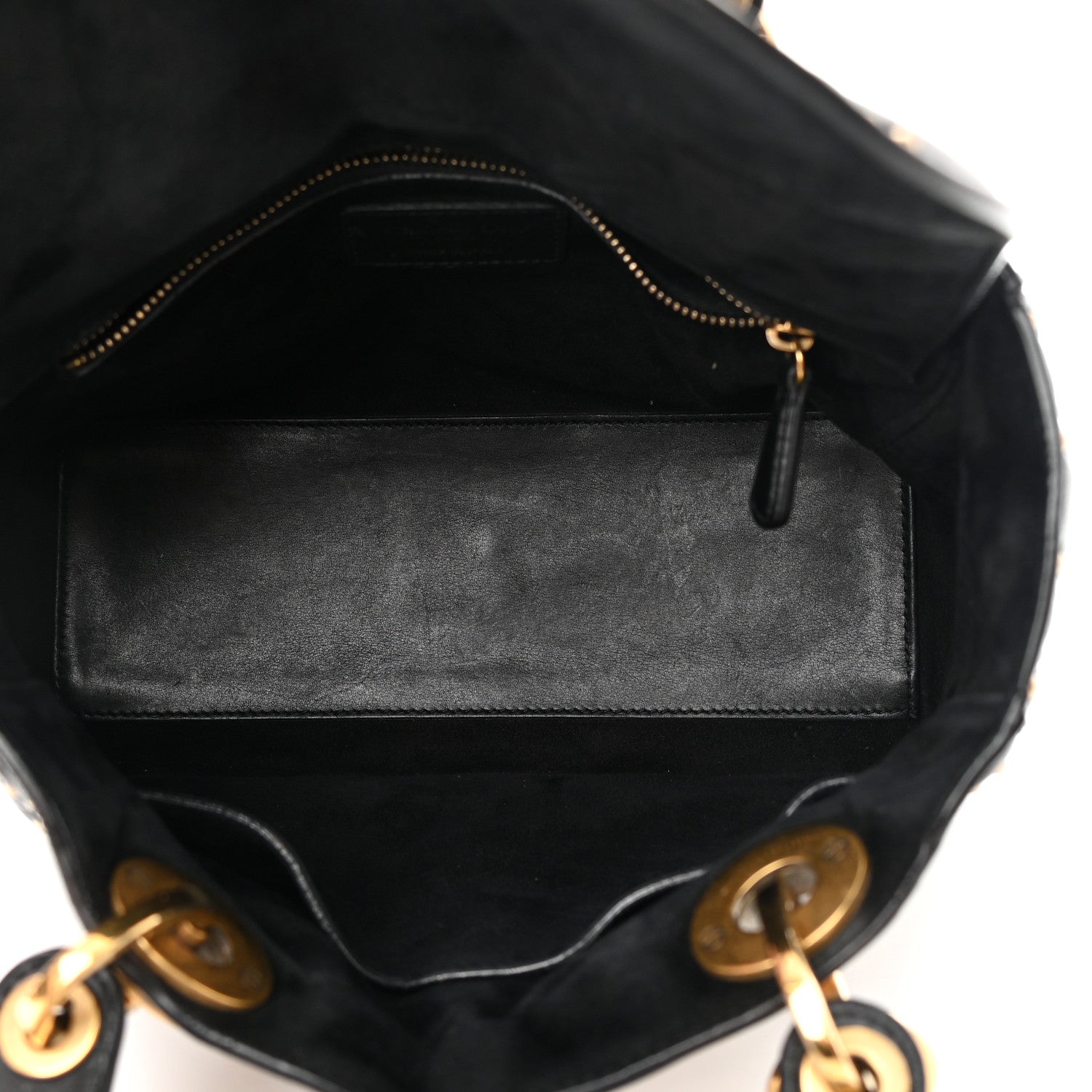 Christian Dior Calfskin Cannage Studded Medium Supple Lady Dior Black 5 of 16