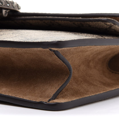 Gucci GG Supreme Monogram Suede Crystal Small Dionysus Shoulder Bag Beige Ebony Taupe 10 of 10