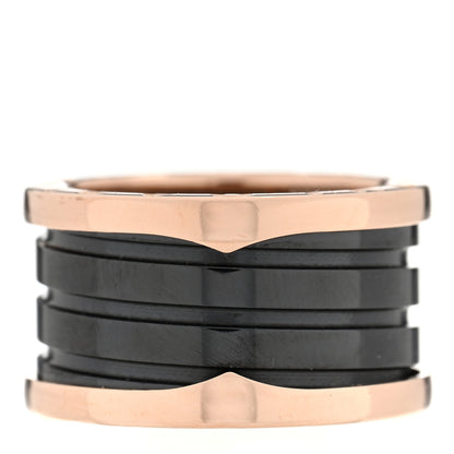 Bulgari 18K Rose Gold Black Ceramic B.Zero1 Four-Band Ring 52 6 3 of 5