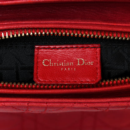 Christian Dior Lambskin Cannage Medium Lady Dior Red 5 of 12
