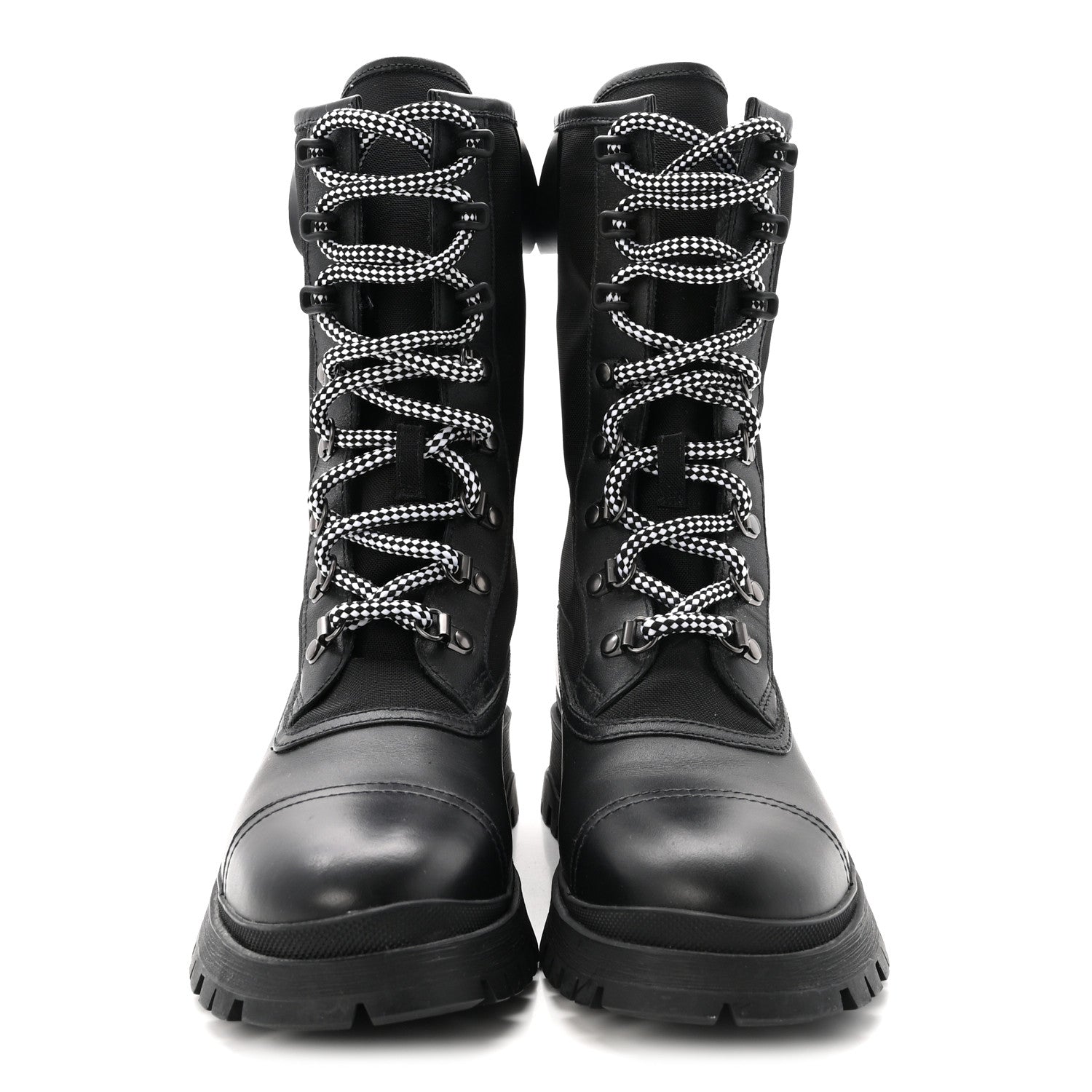 Prada Vitello Montana Neoprene Combat Boots 36 Black 3 of 10