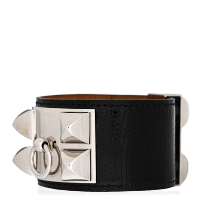 Hermes Lizard Collier de Chien CDC Bracelet S Black 1 of 5