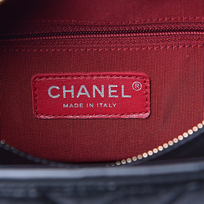Chanel Aged Calfskin Chevron Quilted Small Gabrielle Hobo Black 6 of 10