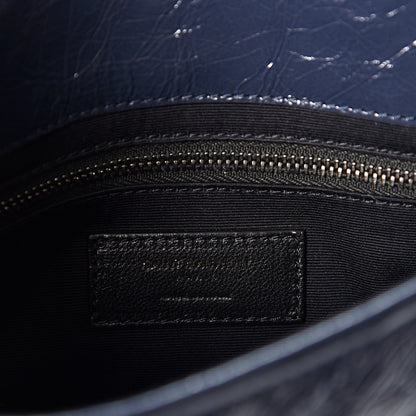 Saint Laurent Crinkled Calfskin Matelasse Monogram Niki Chain Wallet Deep Marine 5 of 9