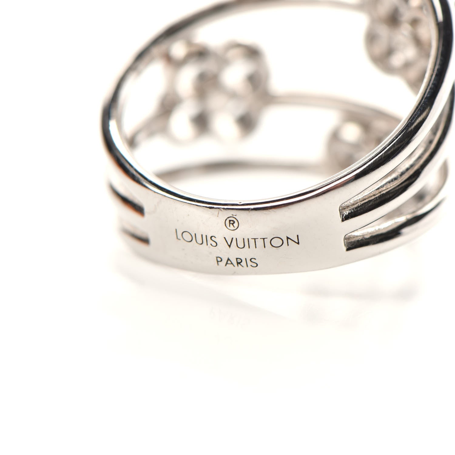 Louis Vuitton Flower Full Ring M Silver 4 of 5