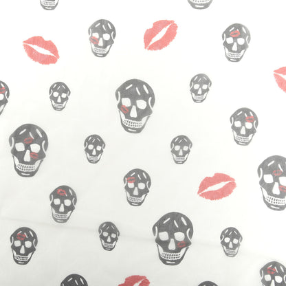 Alexander McQueen Silk Skull Kisses Scarf Black White 3 of 4
