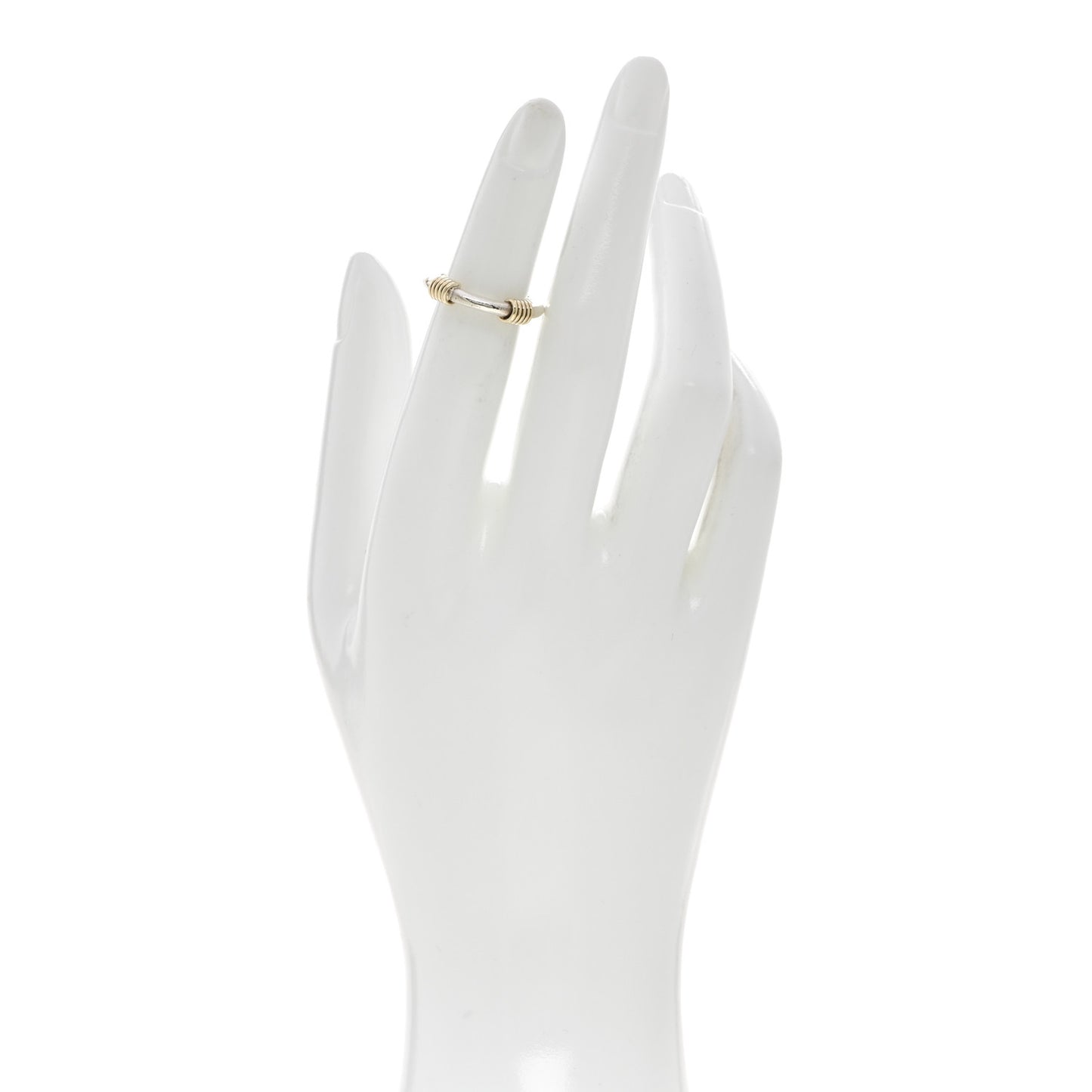 Sterling Silver 18K Yellow Gold Coil Band Ring 47/4