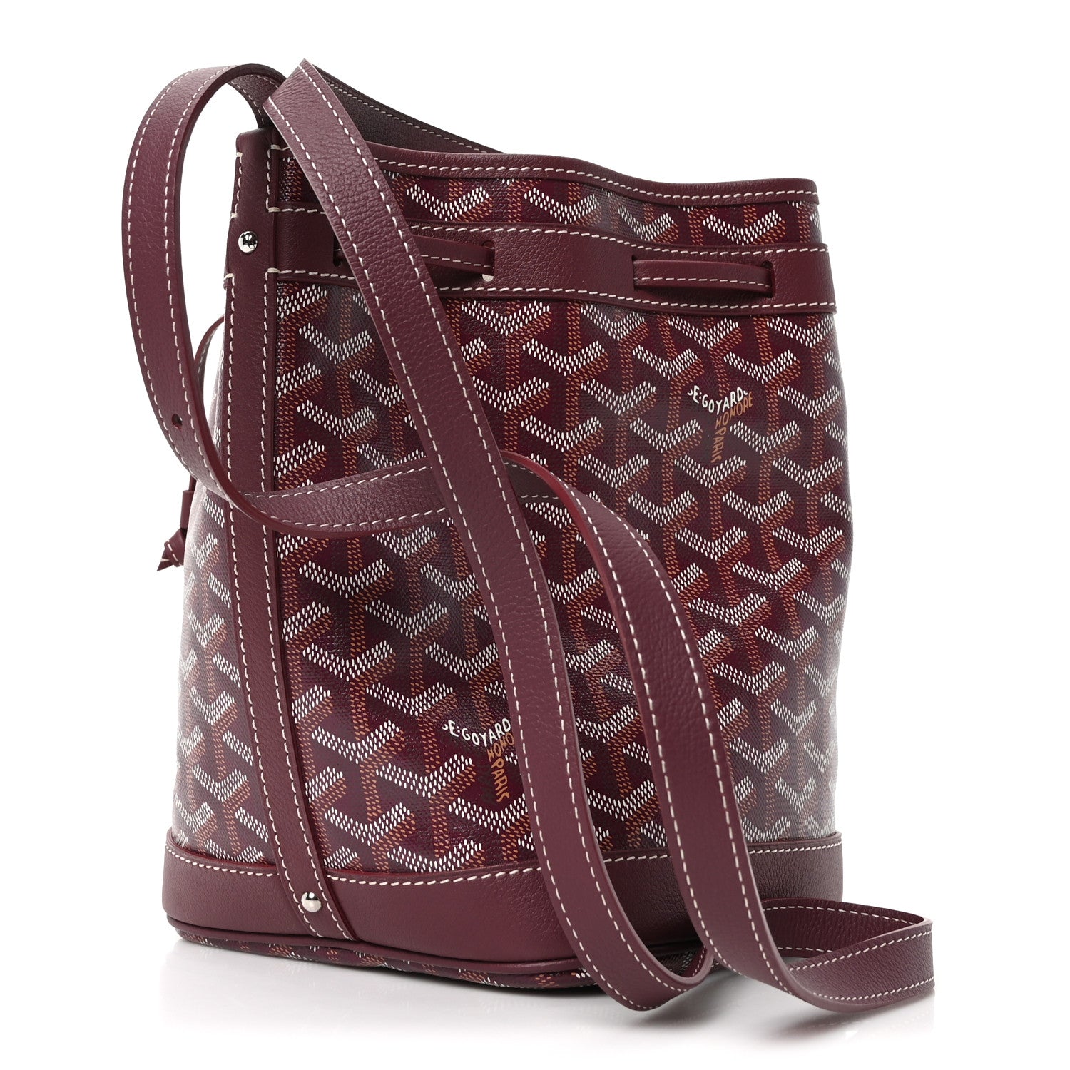 Goyard Goyardine Petit Flot Bucket Bag PM Burgundy 3 of 9