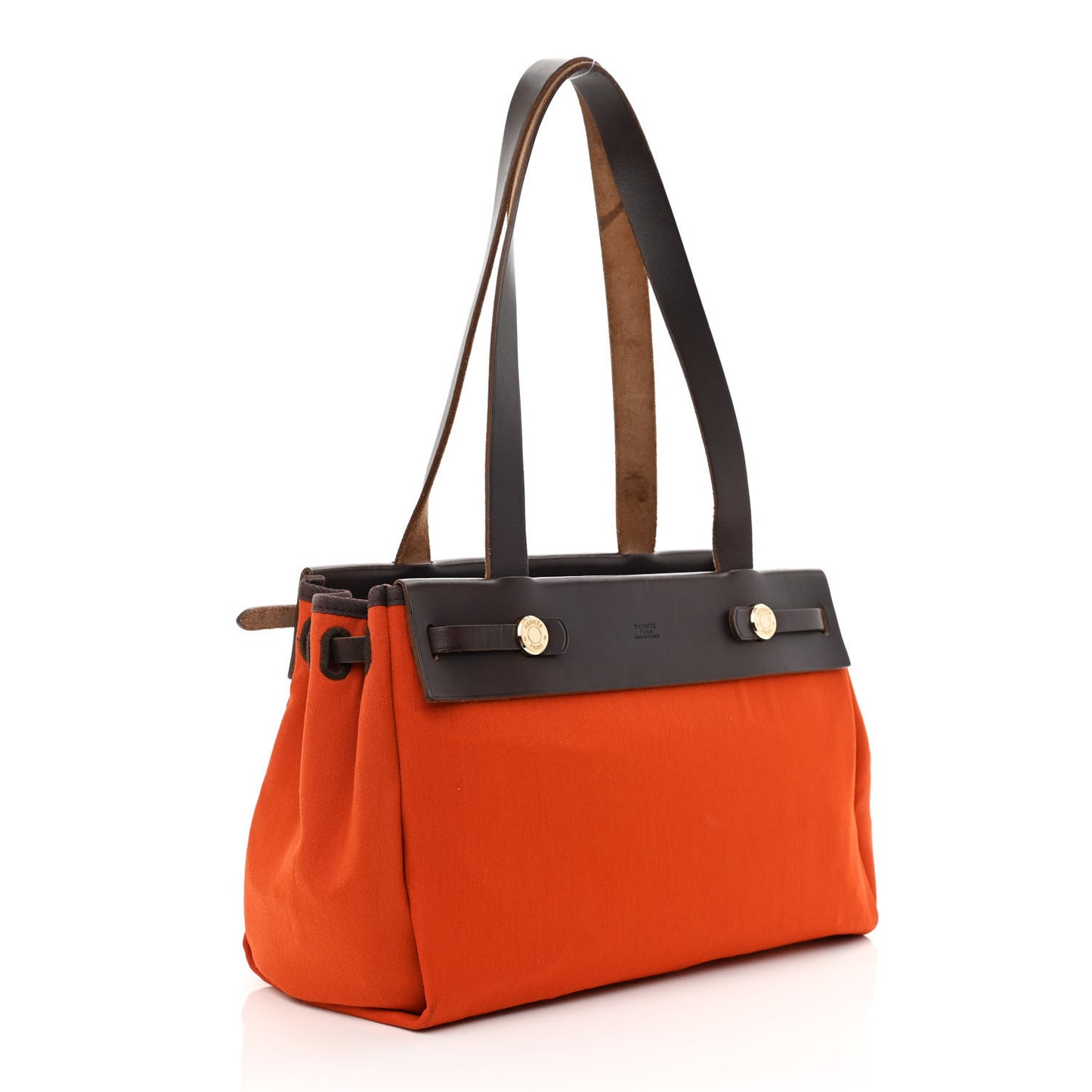 Toile Vache Calfskin Herbag Cabas PM Orange Red