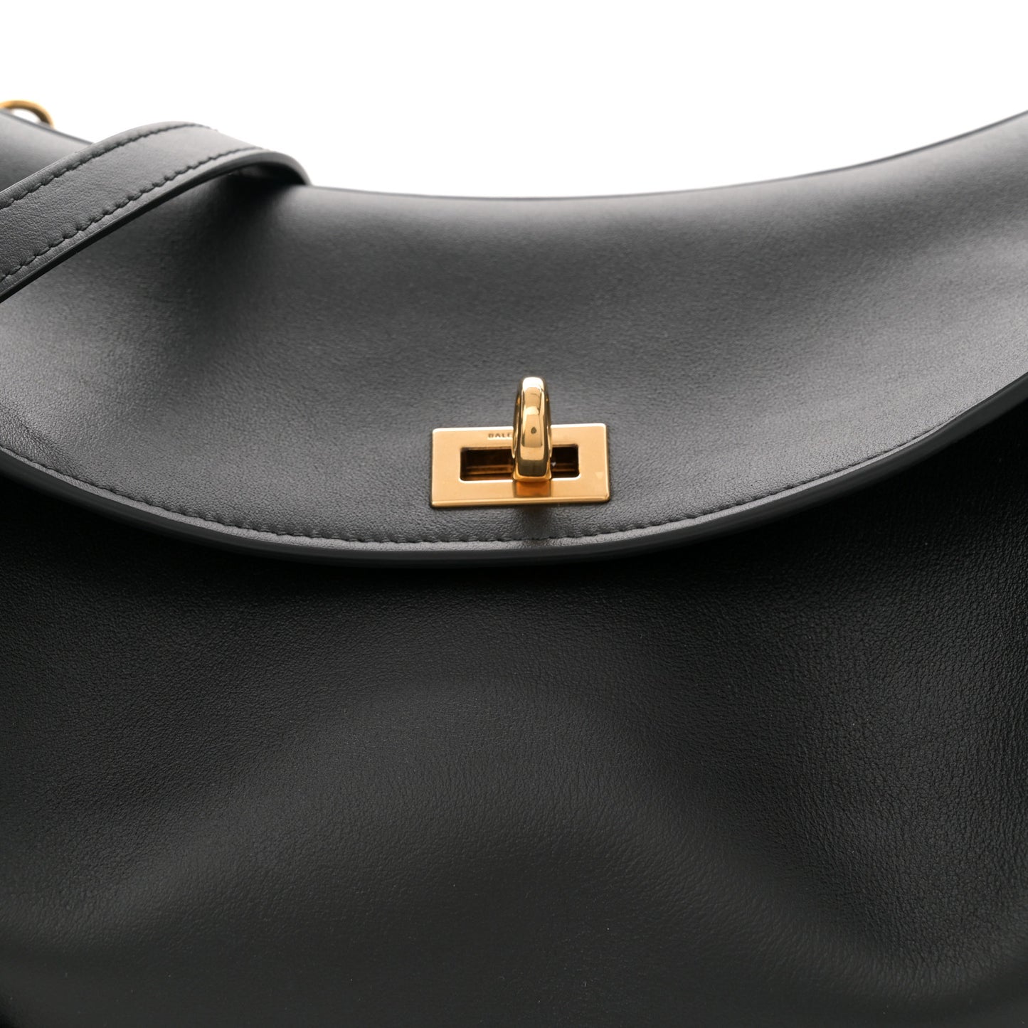 Natural Smooth Calfskin Rodeo Shoulder Bag Black