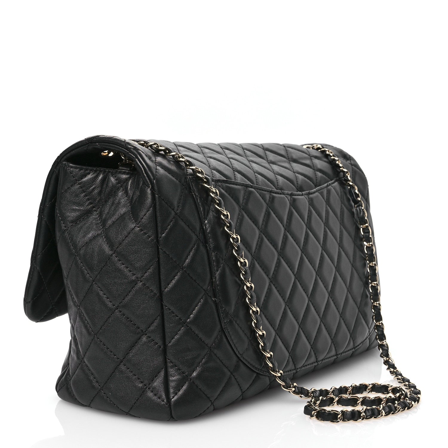 Chanel Calfskin Quilted Small XXL Travel Flap Bag Black 3 of 10
