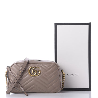 Gucci Calfskin Matelasse Small GG Marmont Chain Shoulder Bag Porcelain Rose 10 of 10