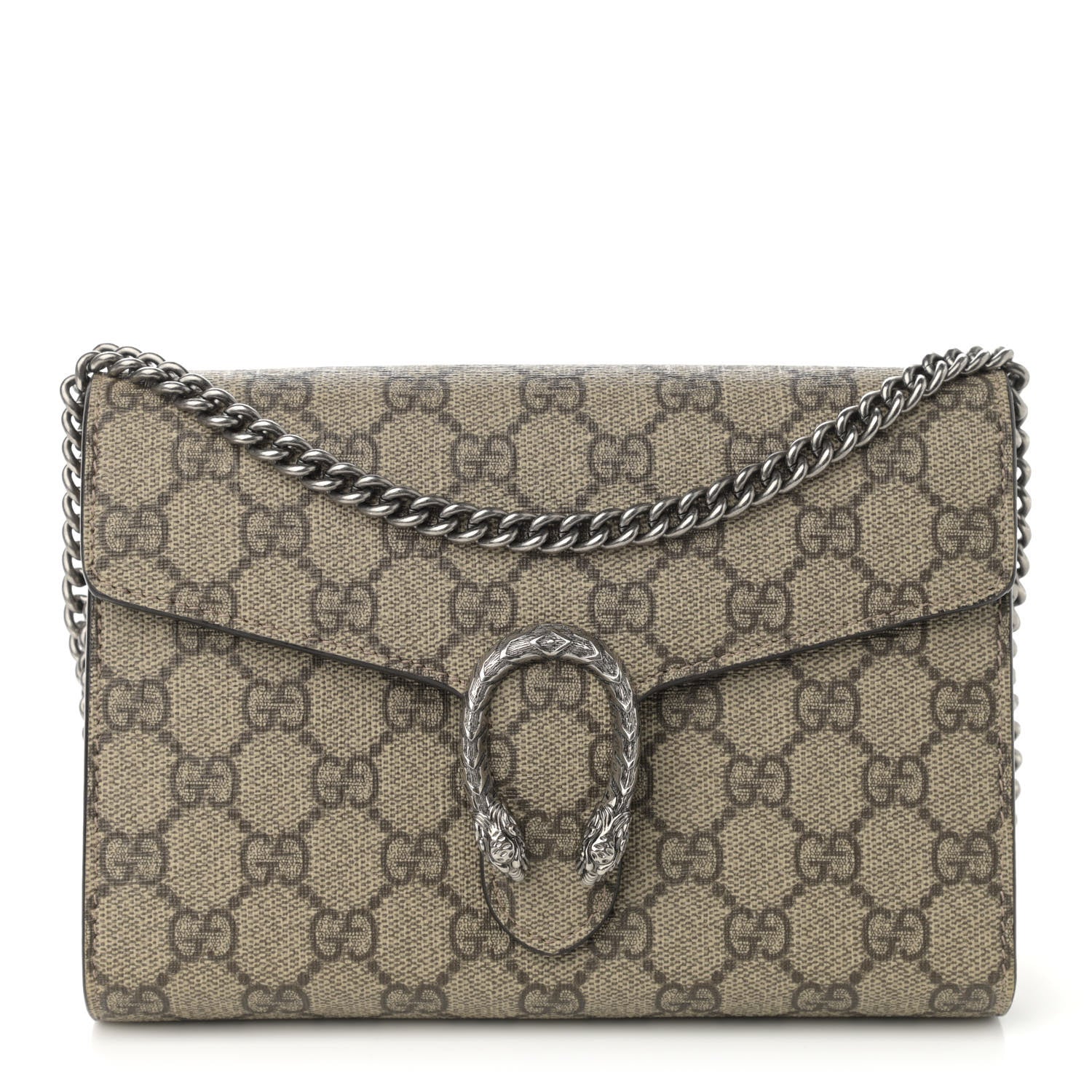 Gucci GG Supreme Monogram Mini Dionysus Chain Wallet Beige Taupe 1 of 12