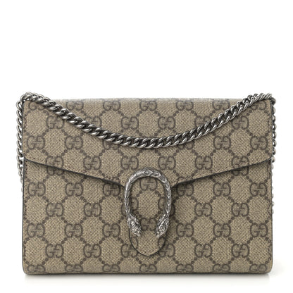 Gucci GG Supreme Monogram Mini Dionysus Chain Wallet Beige Taupe 1 of 12