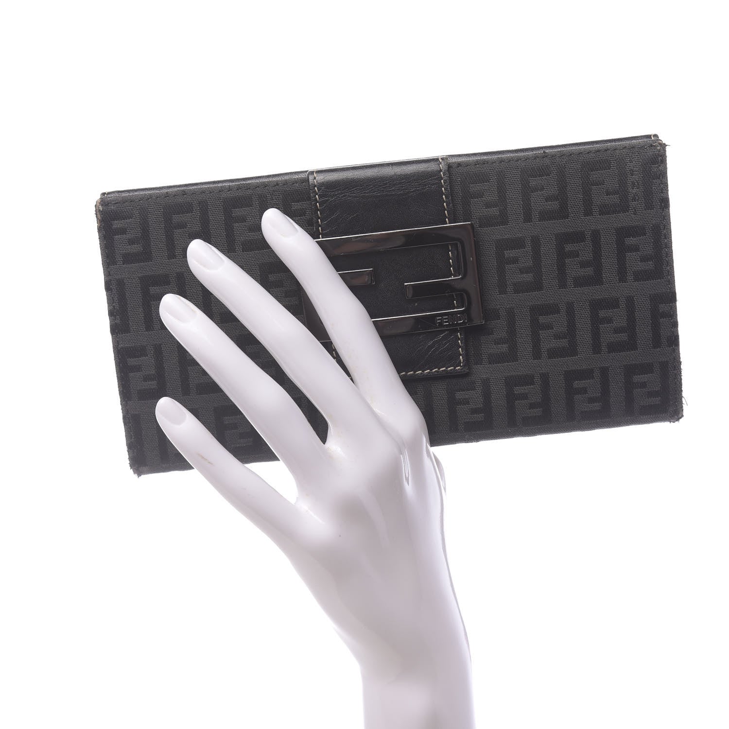Fendi Zucchino Long Wallet Black 2 of 15