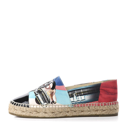 Chanel Fabric Patent CC Espadrilles 37 Multicolor Black 1 of 11