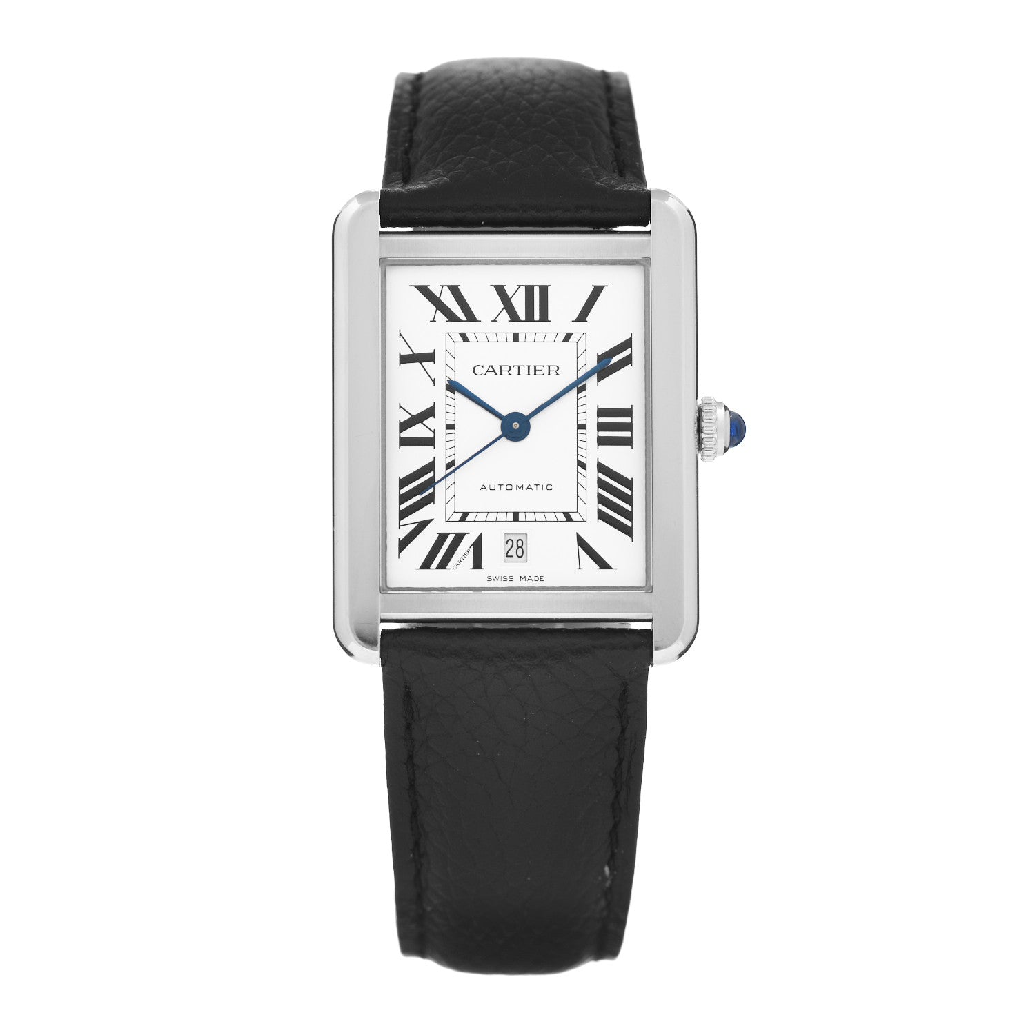 Cartier Stainless Steel Calfskin 31mm Tank Solo Automatic Watch 1 of 5