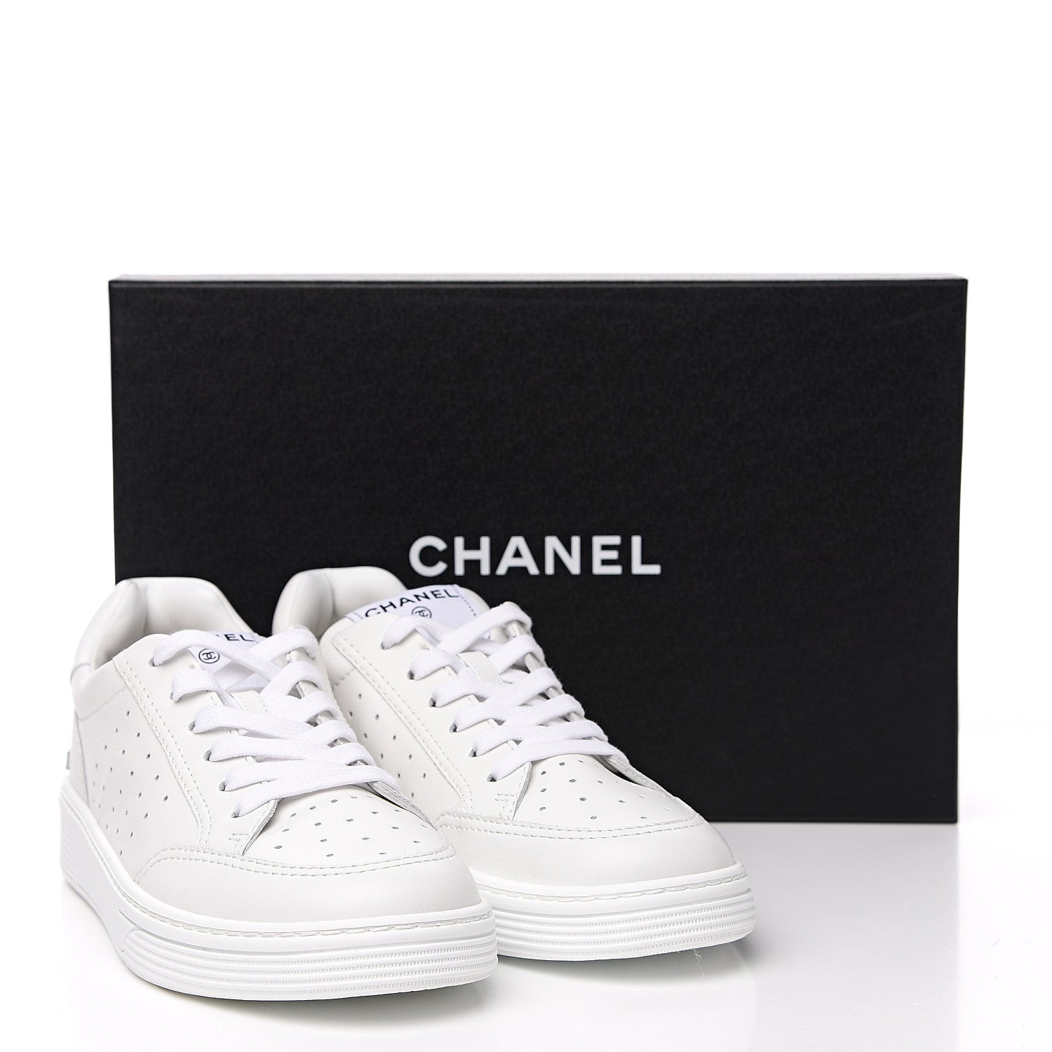 Chanel Calfskin Womens Logo Sneakers 40.5 White 10 of 10