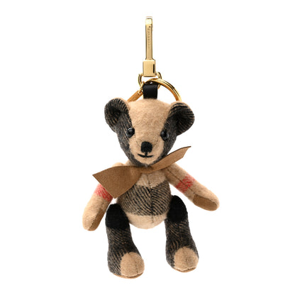 Burberry Cashmere Vintage Check Thomas Bear Bag Charm Camel 1 of 4