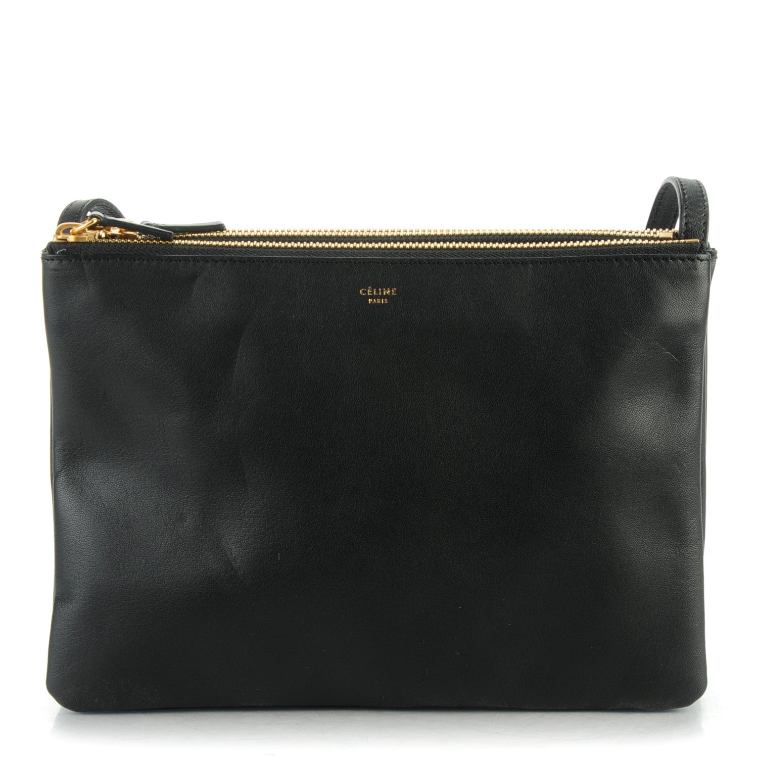 Celine Lambskin Large Trio Crossbody Bag Black 1 of 6