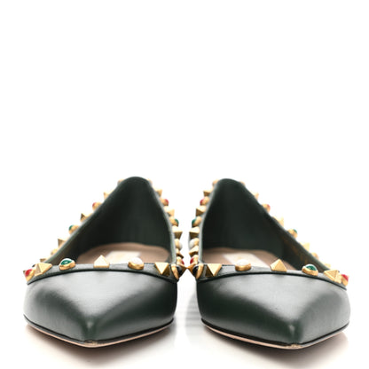 Valentino Garavani Nappa Rockstud Rolling Ballerina Flats 36 Black 2 of 10