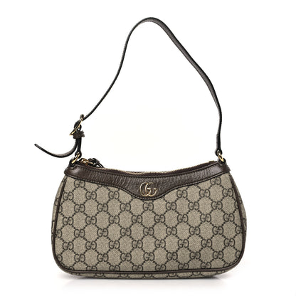 Gucci GG Supreme Monogram Textured Dollar Calfskin Small Ophidia Hobo Beige Ebony New Acero 1 of 9