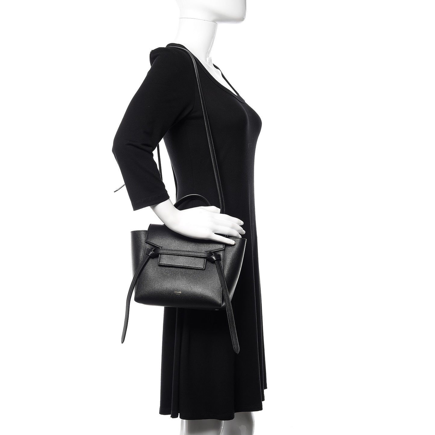 Grained Calfskin Nano Belt Bag Black