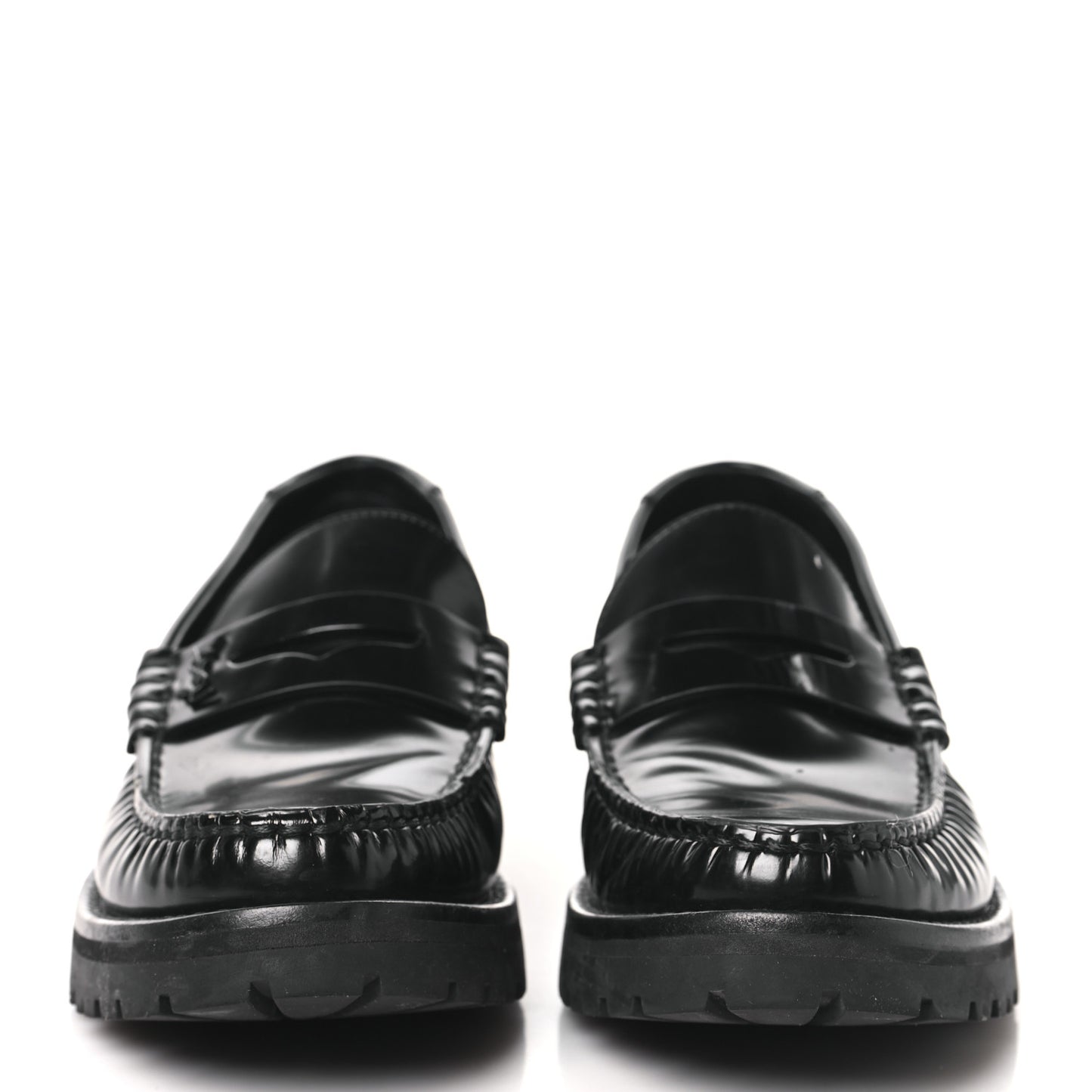 Glazed Calfskin Chunky Le Loafer Penny Slippers 37 Black