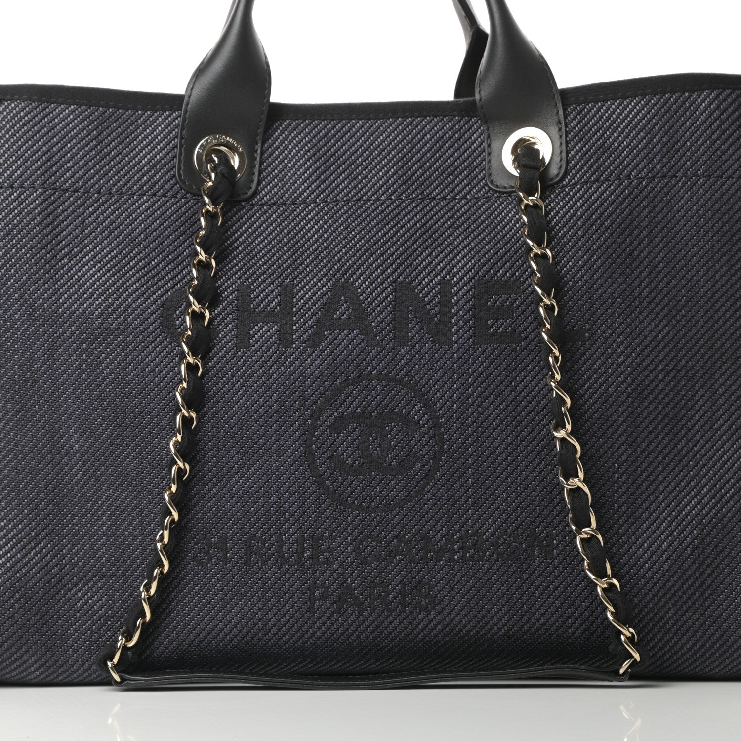 Chanel Mixed Fibers Calfskin Medium Deauville Tote Black 8 of 11