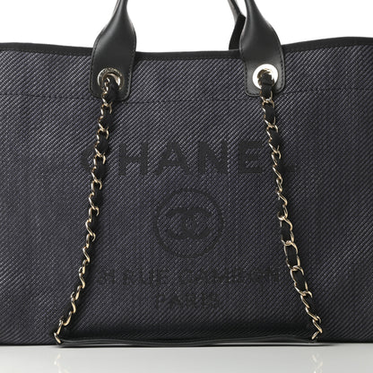 Chanel Mixed Fibers Calfskin Medium Deauville Tote Black 8 of 11