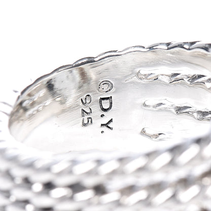 David Yurman Sterling Silver Diamond Prasiolite 16mm Wheaton Ring 52 6 5 of 5