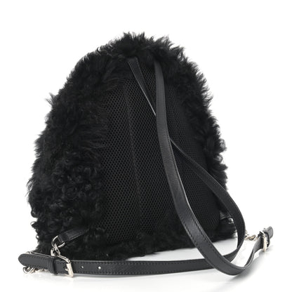 Fendi Shearling Hypnoteyes Mini Backpack Black 3 of 9
