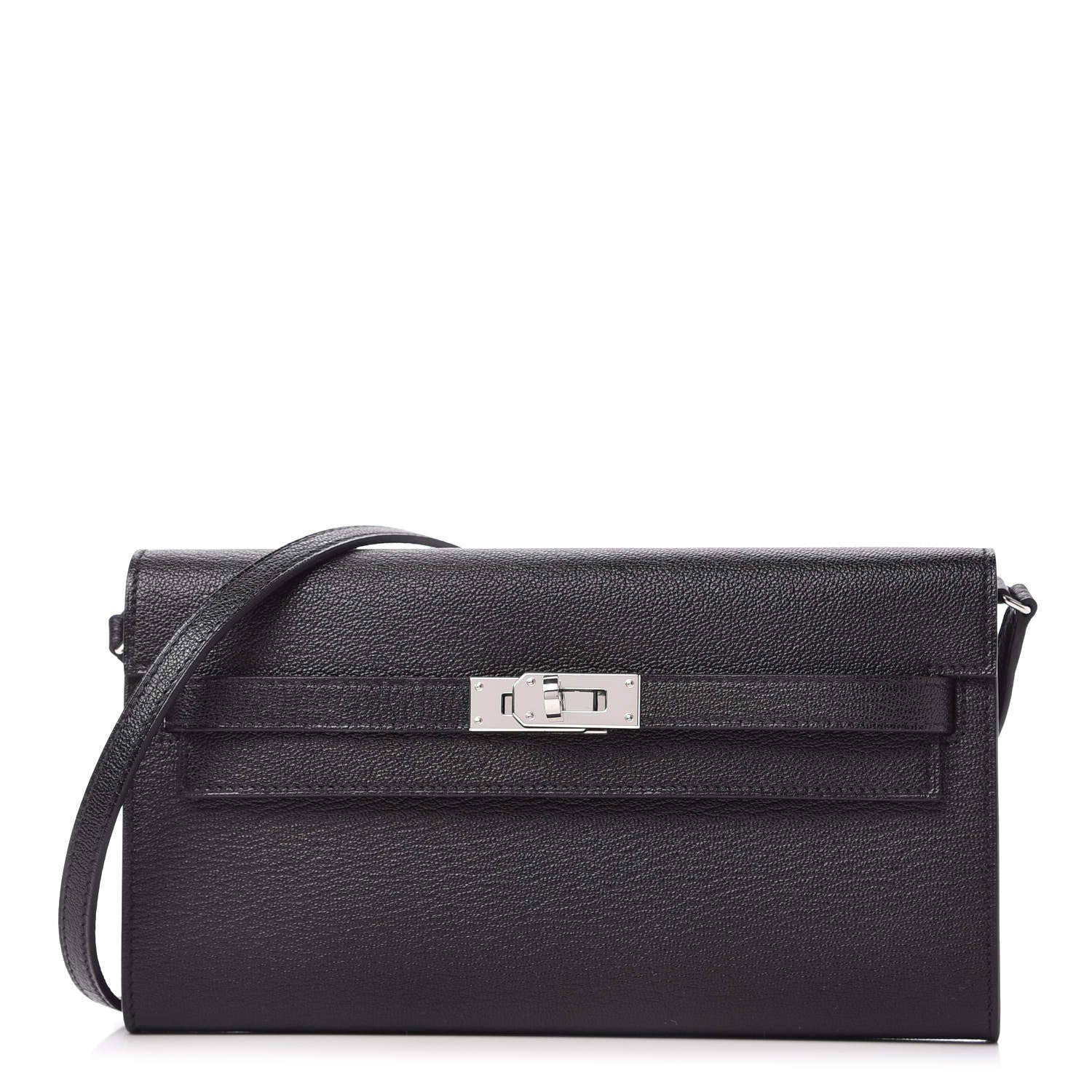 Hermes Chevre Mysore Kelly Wallet To Go Black 1 of 10