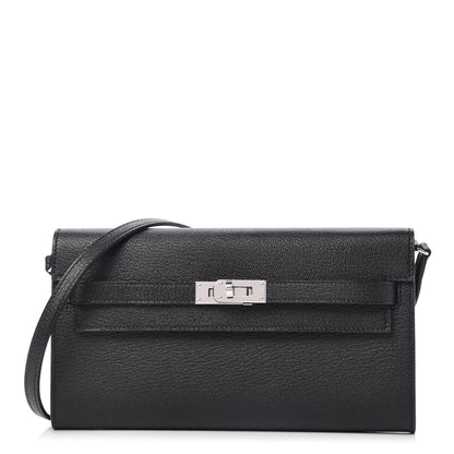Hermes Chevre Mysore Kelly Wallet To Go Black 1 of 10