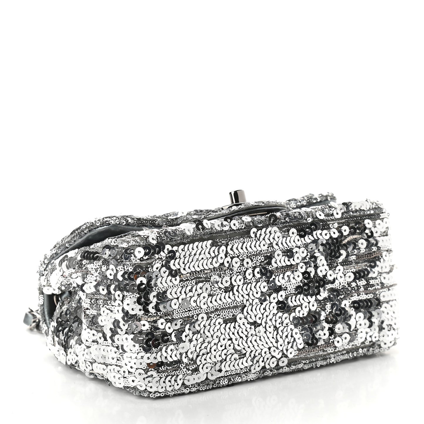 Sequin Mini Square Flap Silver