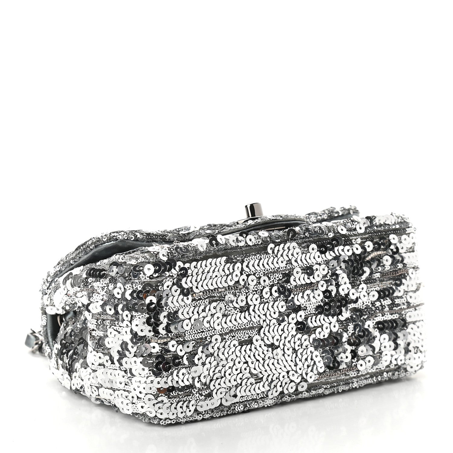 Chanel Sequin Mini Square Flap Silver 4 of 9