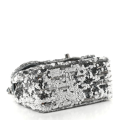 Chanel Sequin Mini Square Flap Silver 4 of 9